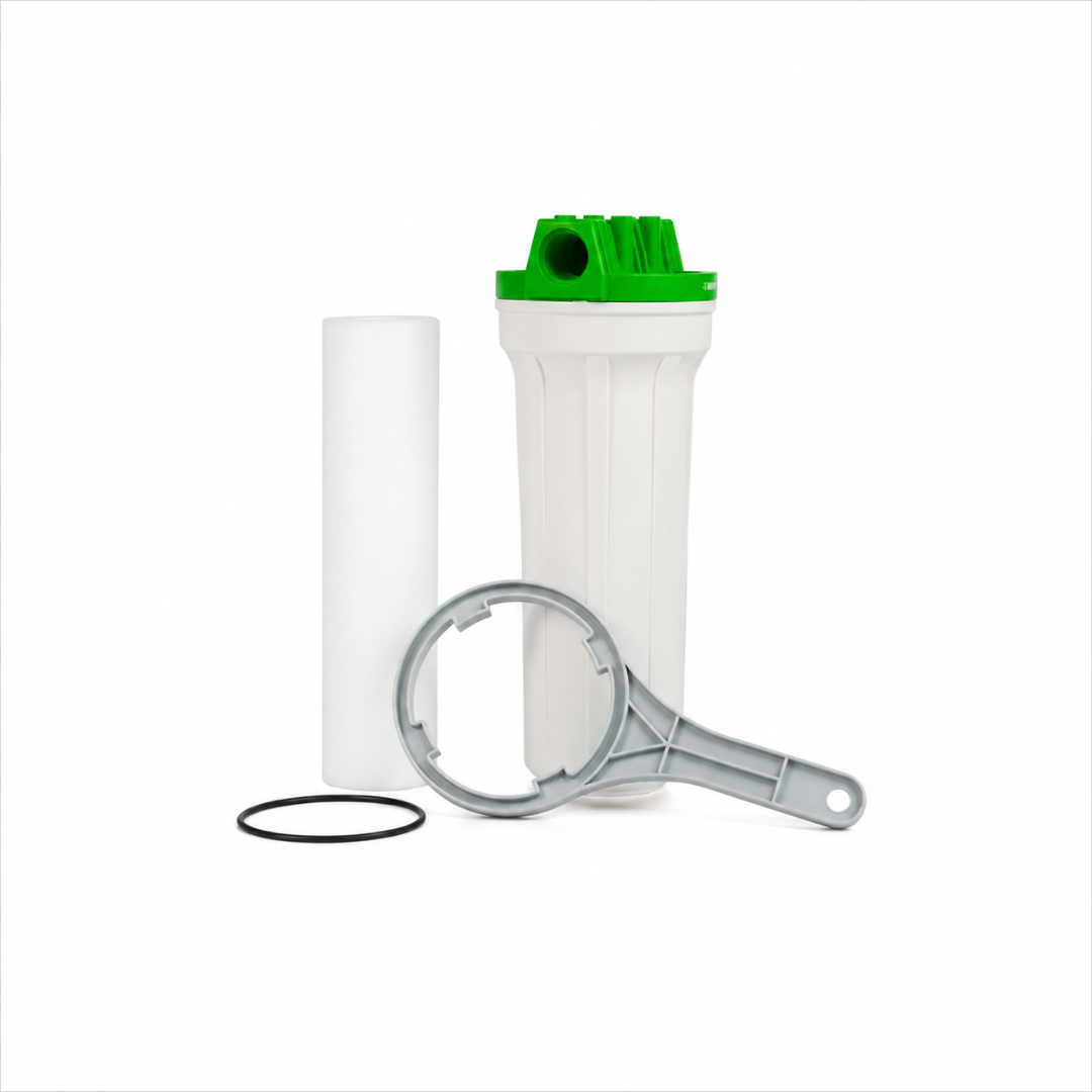 Filtro Para Caixa Dágua e Cavalete Eco 9 3/4 Polipropileno Hidrofiltros Retenção de Sujeira Cor Branco e Verde - 4025